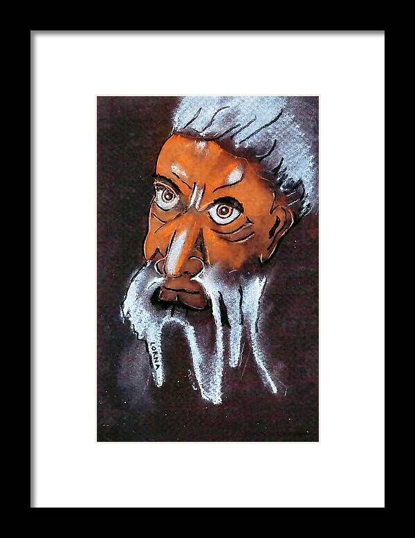 Portrait Framed Print featuring the painting Old Man by Lorna Lorraine