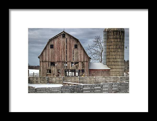 Barn Framed Print featuring the photograph 0032 - Old Marathon by Sheryl L Sutter