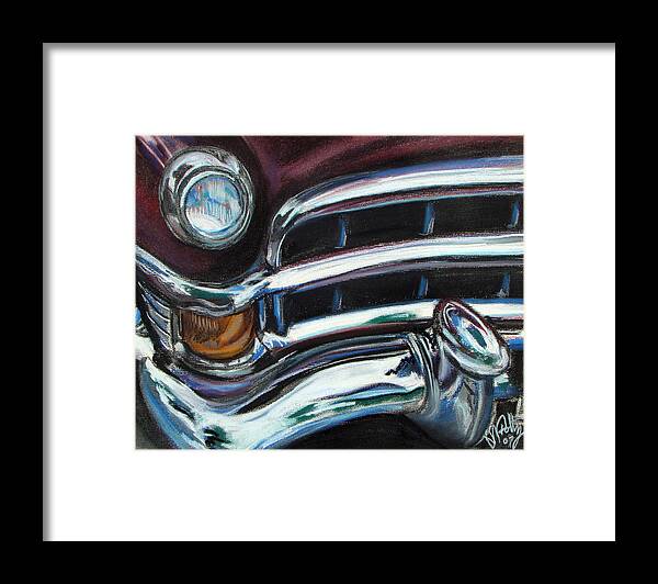 Car Art Framed Print featuring the pastel Old Merc by Michael Foltz