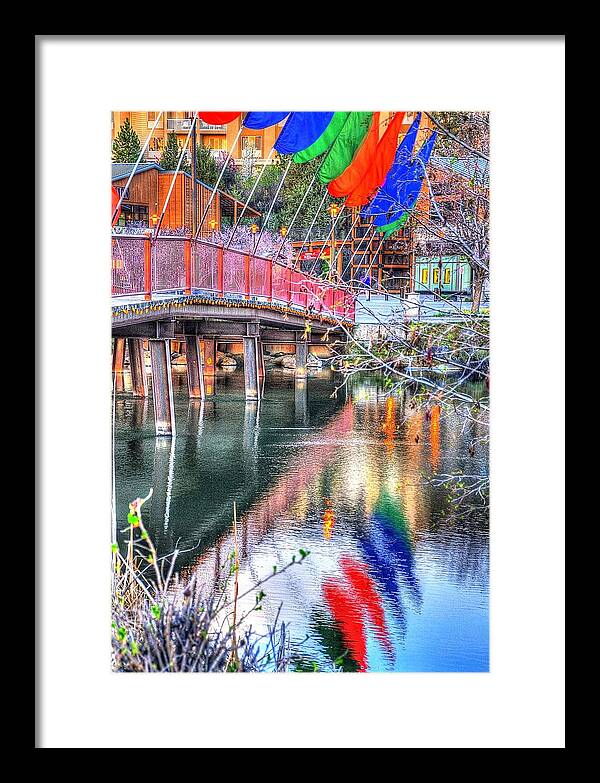 Bend Framed Print featuring the photograph Old Mill Foot Bridge 481 by Jerry Sodorff