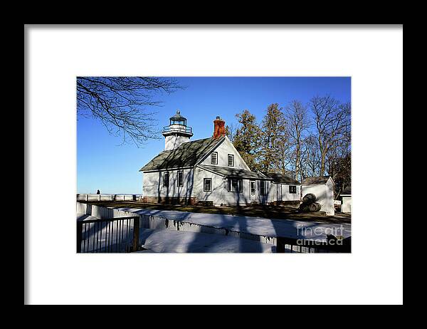 Old Mission Lighthouse Framed Print featuring the photograph Old Mission Lighthouse by Laura Kinker