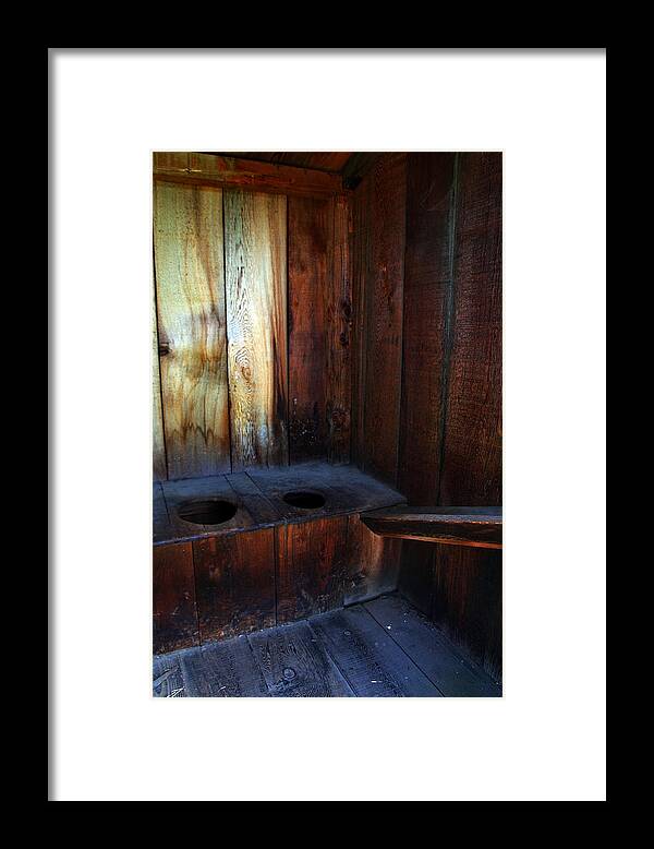Fort Vancouver Framed Print featuring the photograph Old Outhouse by Joanne Coyle