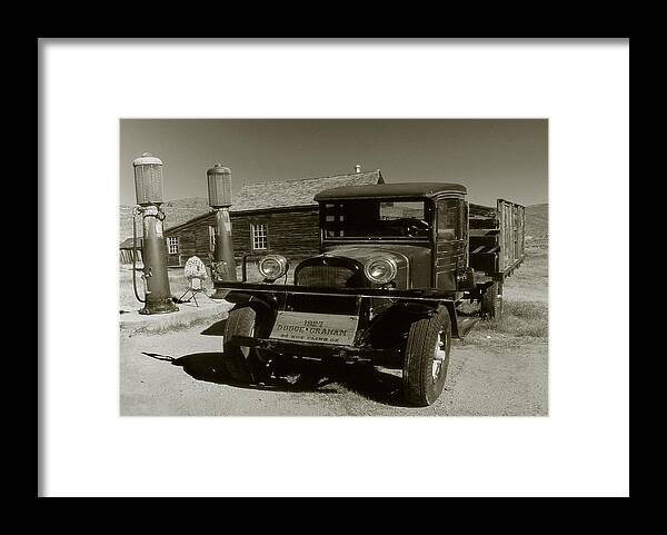 Truck Framed Print featuring the photograph Old Pickup Truck 1927 - Vintage Photo Art Print by Peter Potter