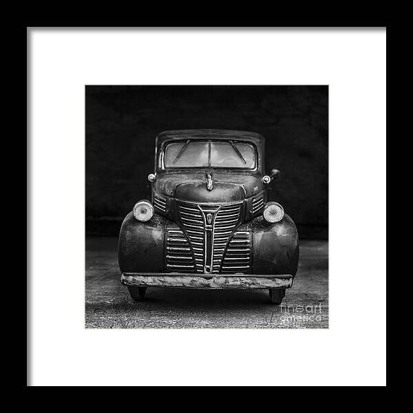 Car Framed Print featuring the photograph Old Plymouth Truck Square by Edward Fielding