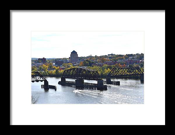Rail Framed Print featuring the photograph Old Railroad Bridge 1 by Nina Kindred
