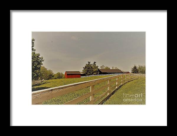 Landscape Framed Print featuring the photograph Old Red Barn by Carol Riddle