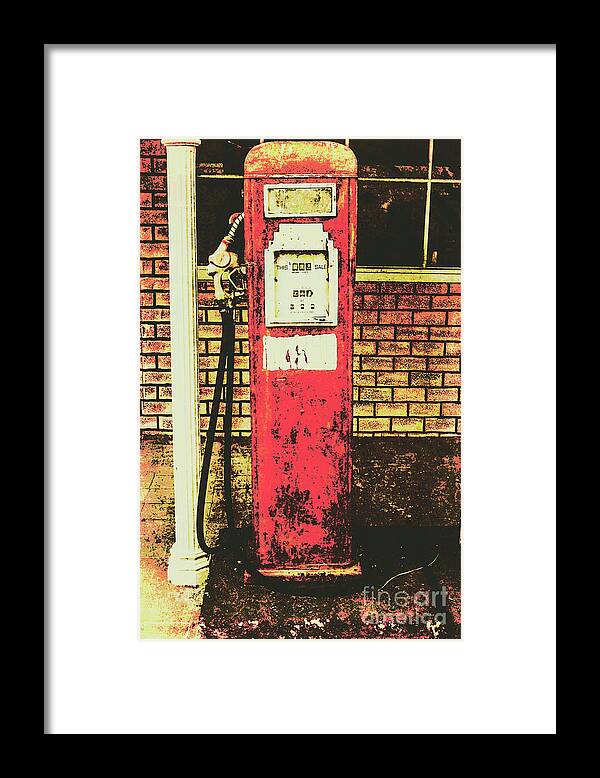 Petrol Framed Print featuring the photograph Old roadhouse gas station by Jorgo Photography
