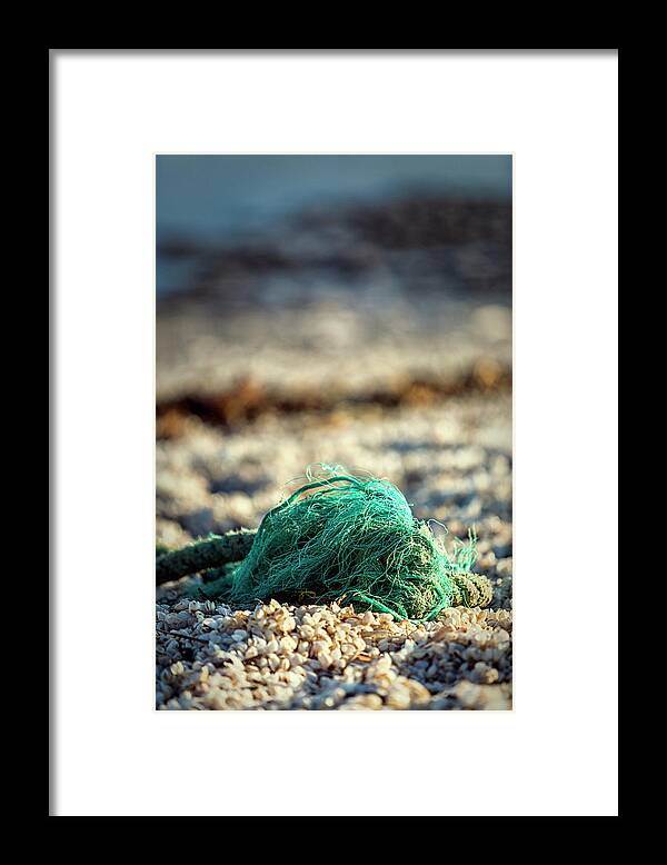 Beach Framed Print featuring the photograph Old Rope by the beach by Mike Santis