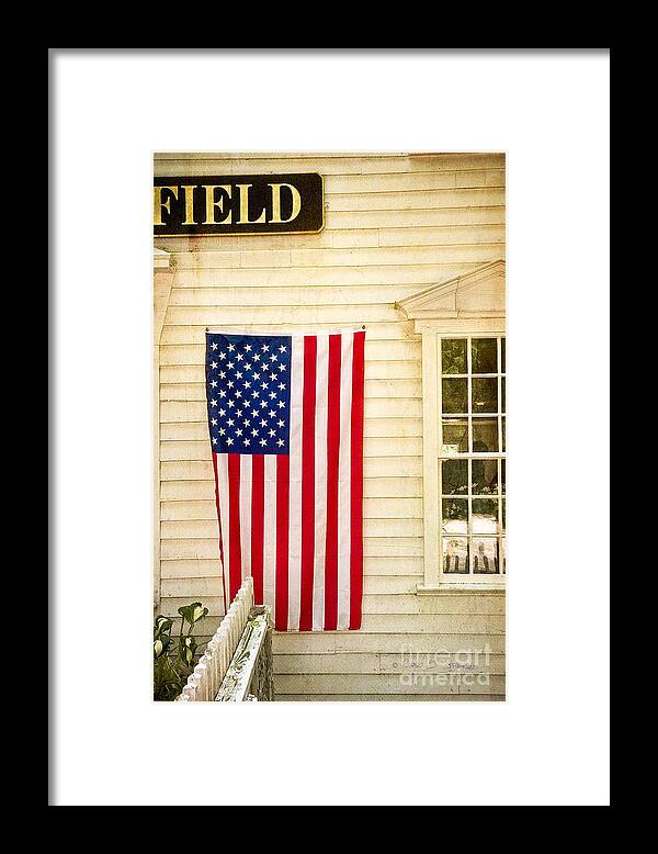 Our Town Framed Print featuring the photograph Old Rugged Field Flag by Craig J Satterlee