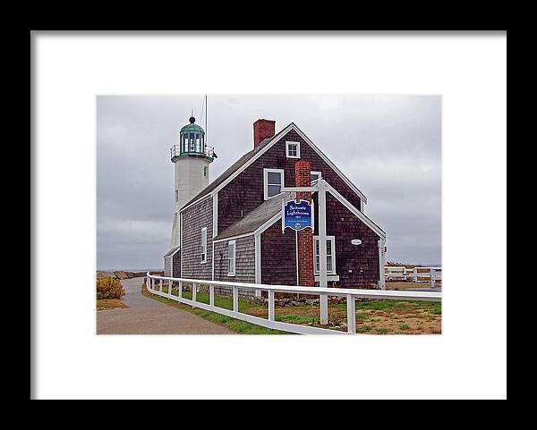 Old Scituate Lighthouse Framed Print featuring the photograph Old Scituate Lighthouse by Ben Prepelka