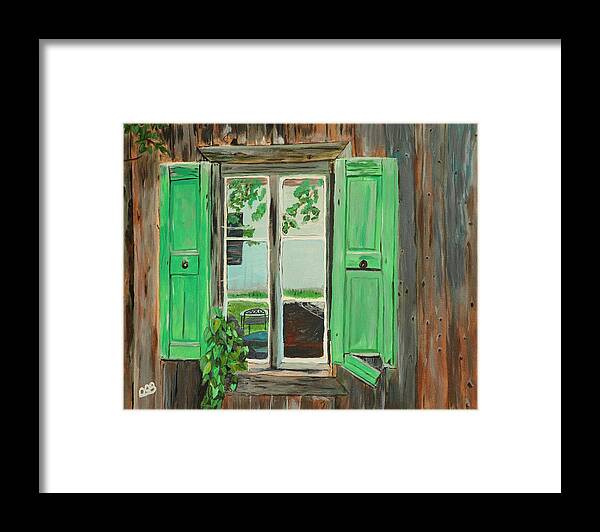 Wood Shed Framed Print featuring the painting Old Shed by David Bigelow