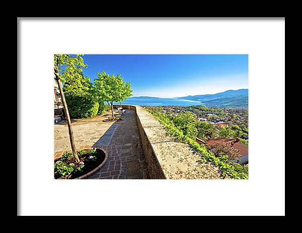 Kastav Framed Print featuring the photograph Old town Kastav and Kvarner bay view by Brch Photography