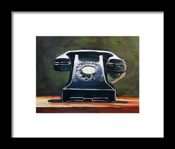 Phone Framed Print featuring the painting Old Vintage Phone by Kevin Hughes