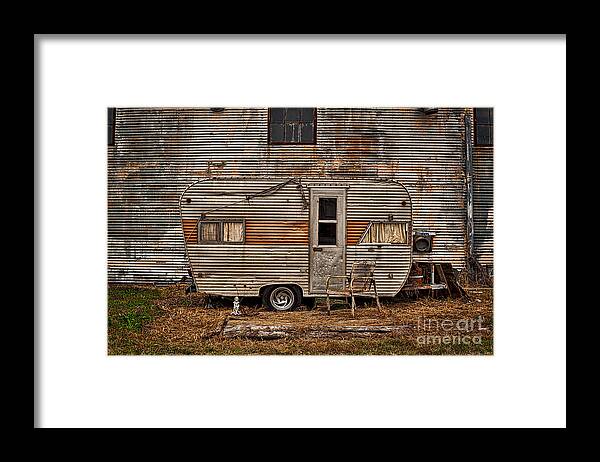 Camper Framed Print featuring the photograph Old Vintage RV Camper in the Mississippi Delta by T Lowry Wilson