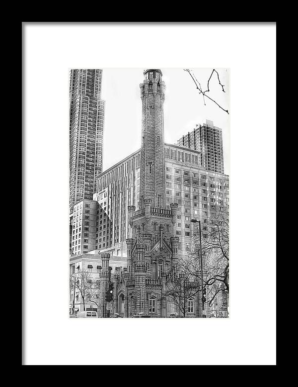 Water Tower Framed Print featuring the photograph Old Water Tower - Chicago by Jackson Pearson