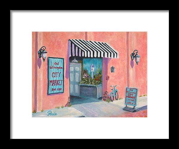 Old City Market Framed Print featuring the painting Old Wilmington City Market by Pamela Poole