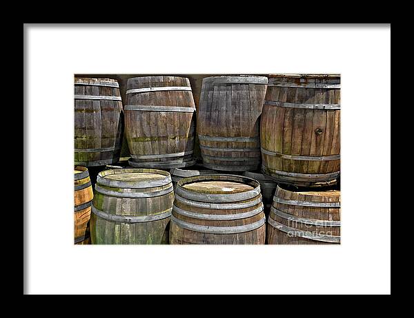 Gabriele Pomykaj Framed Print featuring the photograph Old Wine Barrels by Gabriele Pomykaj