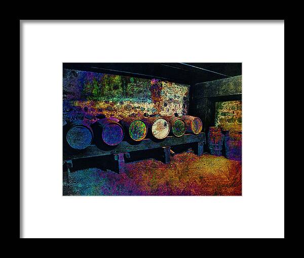Glenn Mc Carthy Framed Print featuring the digital art Old Wine Barrels by Glenn McCarthy Art and Photography