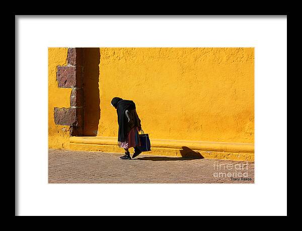 Bright Framed Print featuring the photograph Old Woman One by Tracy Reese