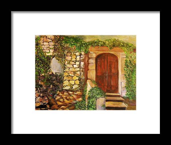 Urban Framed Print featuring the painting Oldie in Gubbio - Italy by Rachel Wollach Asherovitz