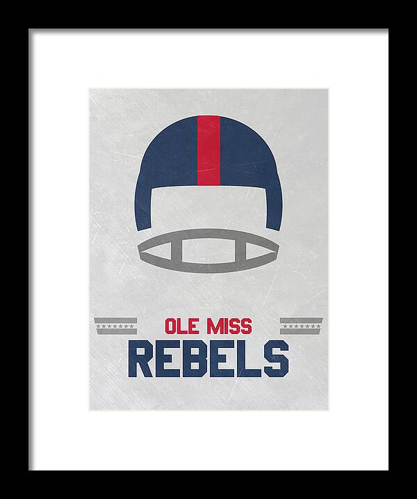 Ole Miss Rebels Vintage Football Art by Joe Hamilton