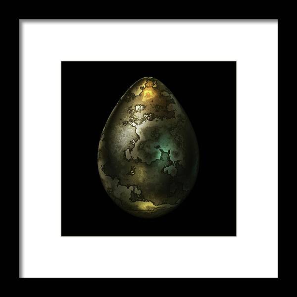Series Framed Print featuring the digital art Olive Gold Egg by Hakon Soreide