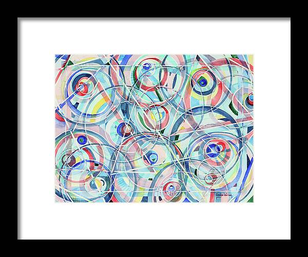 Abstract Framed Print featuring the painting Olives and Martini Glasses by Carolyn Coffey Wallace