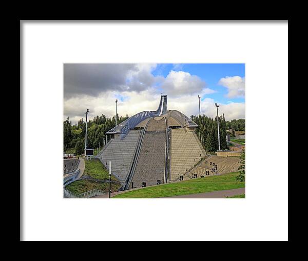 Ski Framed Print featuring the photograph Olympic Ski Jump Oslo, Norway by Allan Levin