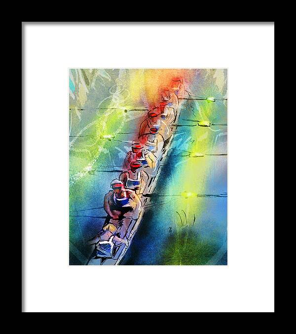 Sports Framed Print featuring the painting Olympics Rowing 02 by Miki De Goodaboom