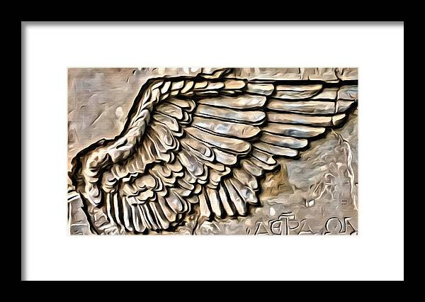 Angels Framed Print featuring the painting On Angels Wings by Marian Lonzetta