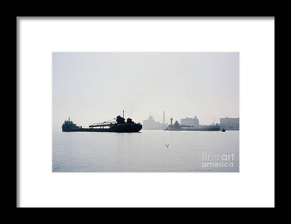 Freighter Framed Print featuring the photograph On Detroit River by Rich S