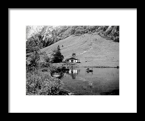 Bavaria Framed Print featuring the photograph On Konigssee Lake Bavaria 1967 by Lee Santa