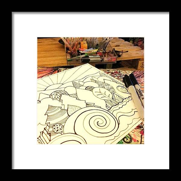 Coloringbook Framed Print featuring the photograph On My Lap..trying To Make Up For Some by Robin Mead