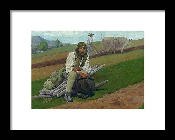 Hanula Framed Print featuring the painting On native soil, Jozef Hanula by Vincent Monozlay