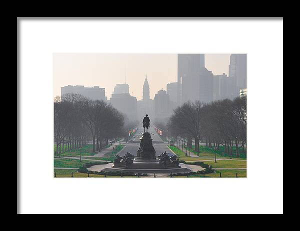 Benjamin Framed Print featuring the photograph On the Benjamin Franklin Parkway by Bill Cannon