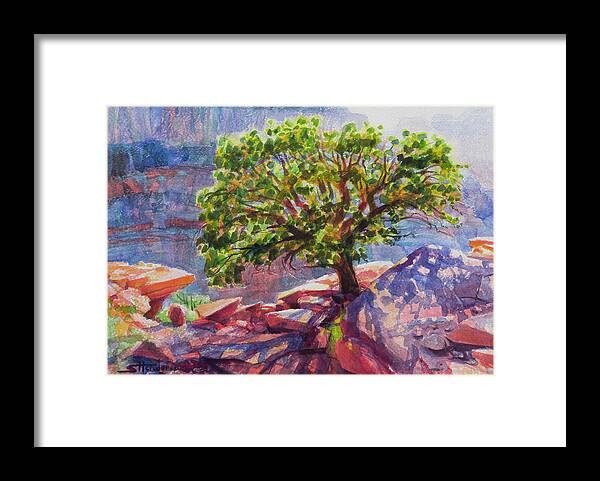 Southwest Framed Print featuring the painting Living on the Edge by Steve Henderson