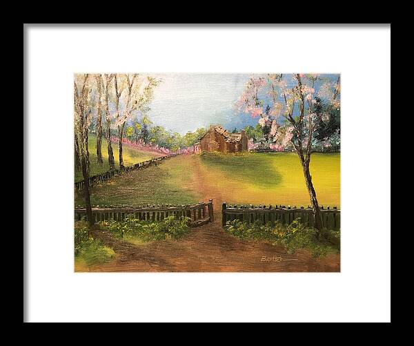 Farm Framed Print featuring the painting On the Farm by David Bartsch