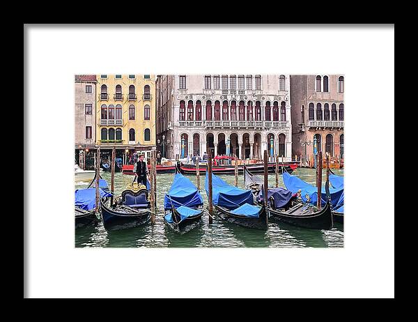 Grand Framed Print featuring the photograph On the Grand Canal by Frozen in Time Fine Art Photography