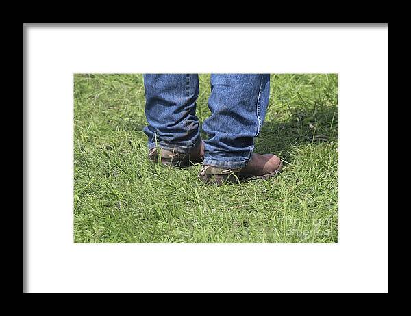 Cowboy Framed Print featuring the photograph On the Ground by Ann E Robson