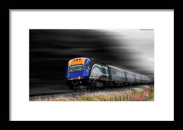 Trains Australia Framed Print featuring the digital art On the move 01 by Kevin Chippindall