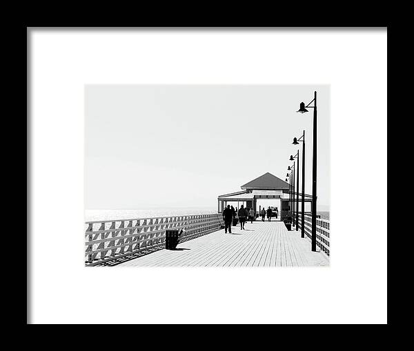 Landscape Framed Print featuring the photograph On The Pier by Michael Blaine