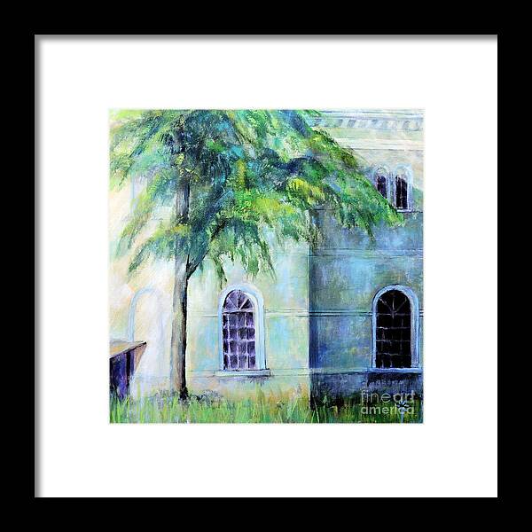 Old Building Framed Print featuring the painting on the road to Venice by Jodie Marie Anne Richardson Traugott     aka jm-ART