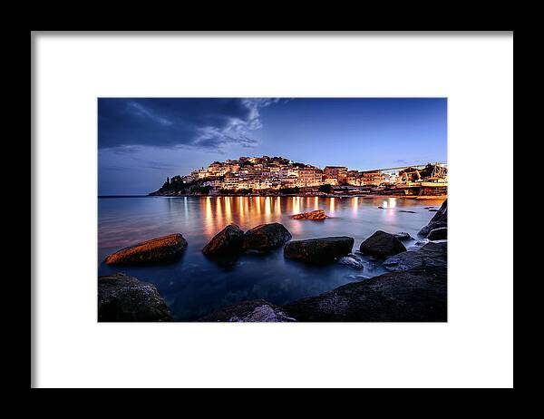 Kavala Framed Print featuring the photograph On the rocks by Elias Pentikis