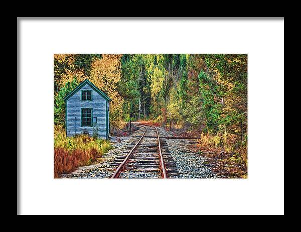 Black Brook Framed Print featuring the photograph On the Tracks Painted by Black Brook Photography