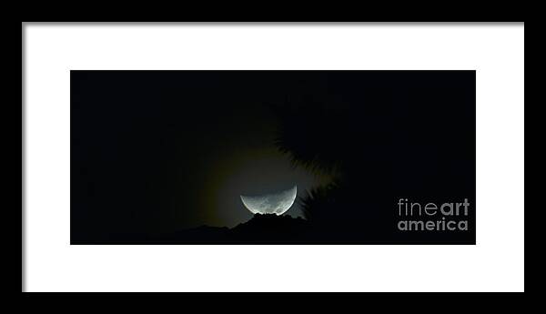 Moon Framed Print featuring the photograph On The Way To Palm Springs by Angela J Wright