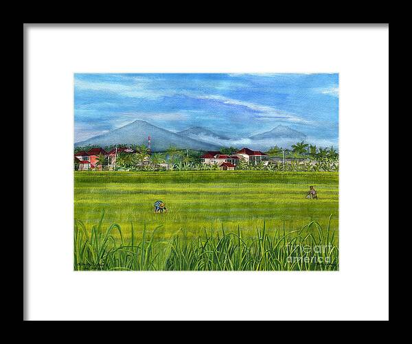 Ubud Framed Print featuring the painting On The Way To Ubud 3 Bali Indonesia by Melly Terpening