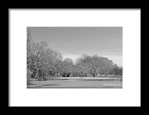 Landscape Framed Print featuring the photograph On Thin Ice Mono by Stephen Melia