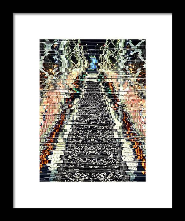 Collage Framed Print featuring the photograph On Track To The City by Phil Perkins