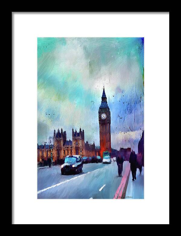 London Framed Print featuring the digital art On Westminster Bridge by Nicky Jameson
