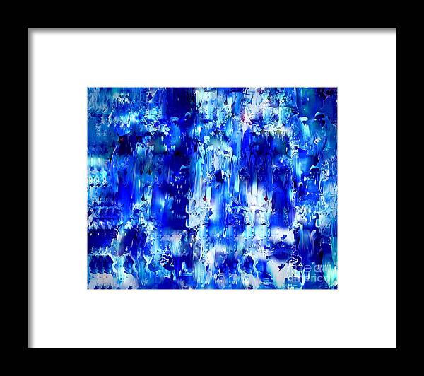 Painting-abstract Acrylic Framed Print featuring the mixed media Once In A Blue Moon by Catalina Walker